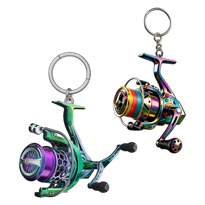Fruit Slot Machine - 195C Fishing Reel Keychain Charm for