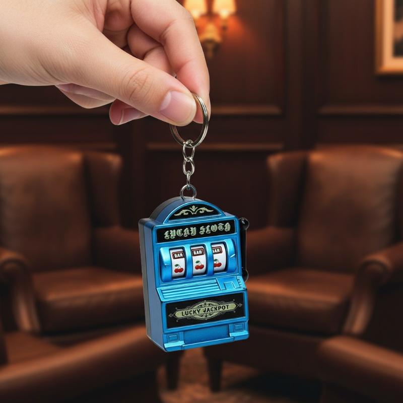 Fruit Slot Machine - Portable Mini Gambling Slot Machine Keychain