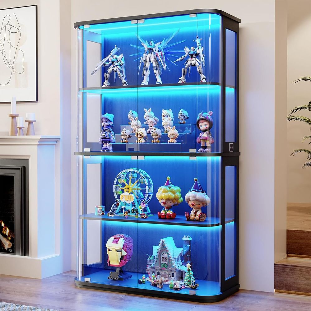 Glass Cabinet Display - Large Rounded Display Cabinet with Glass