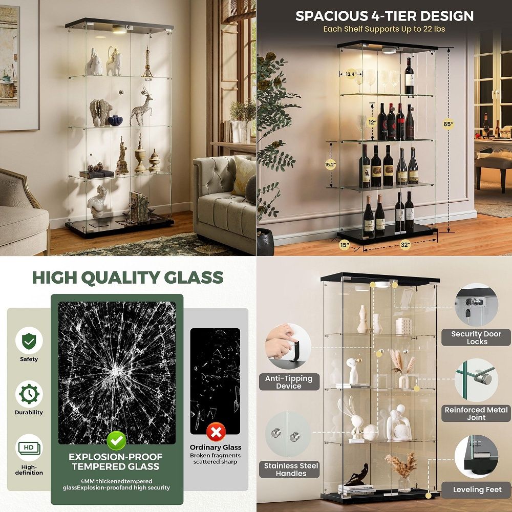 Display Cabinet with LED Light - Glass Cabinet Display review and price