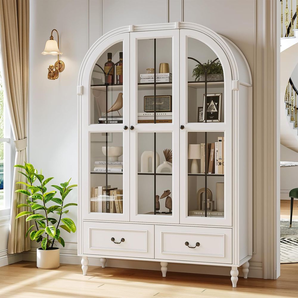 70.8'' Tall Arched Kitchen Pan - Glass Cabinet Display review and price