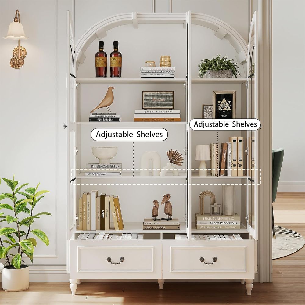 70.8'' Tall Arched Kitchen Pan - Glass Cabinet Display review and price