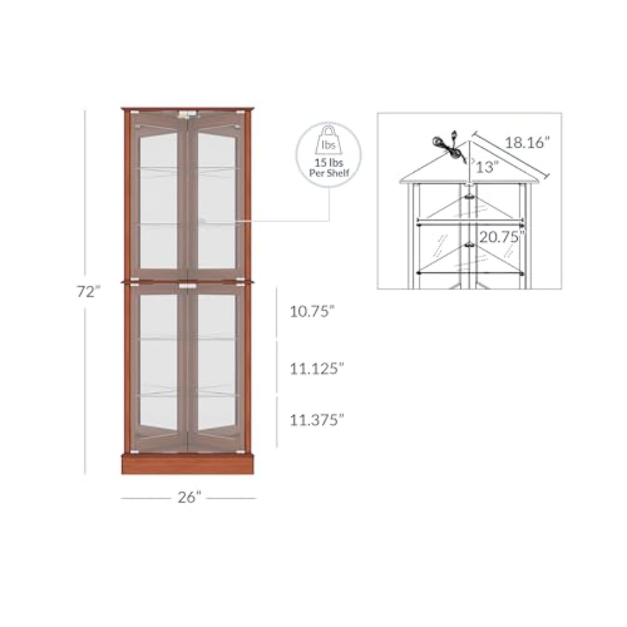 Lighted Corner Display Curio C - Glass Cabinet Display review and price