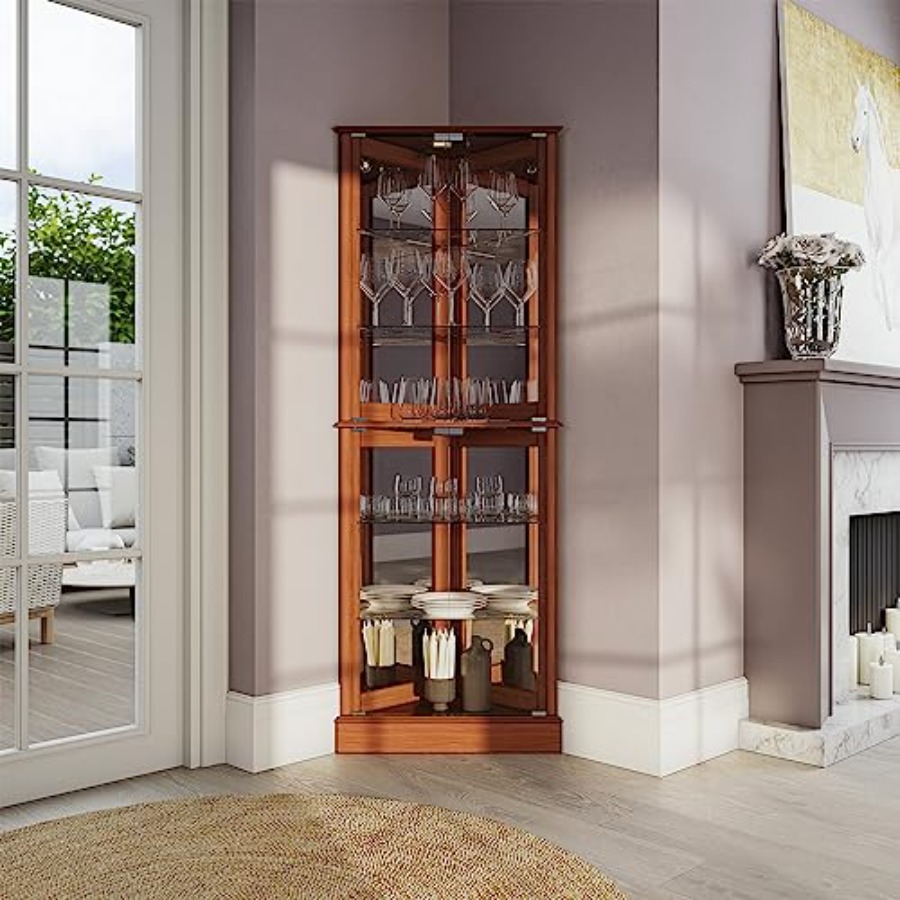 Lighted Corner Display Curio C - Glass Cabinet Display review and price
