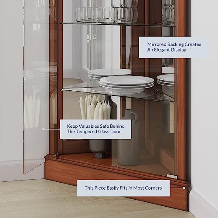 Lighted Corner Display Curio C - Glass Cabinet Display review and price