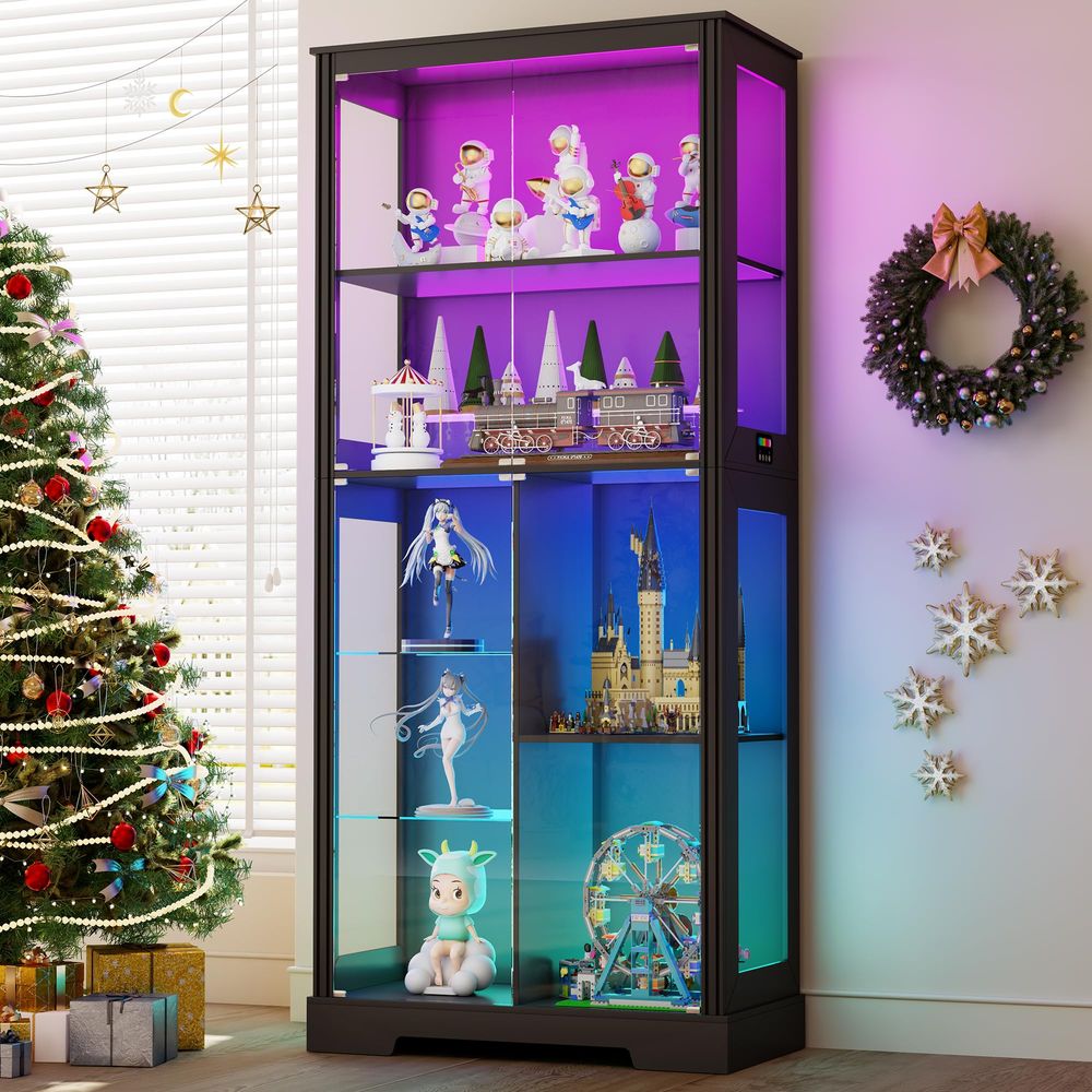 Lighted Corner Display Curio C - Glass Cabinet Display review and price