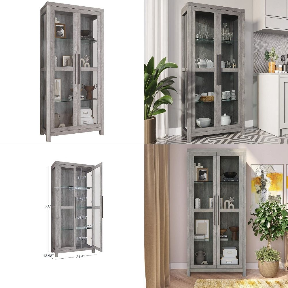 Glass Display Cabinet, Tall Cu - Glass Cabinet Display review and price