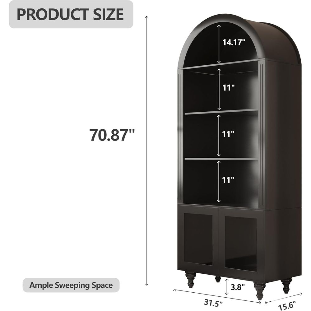 Wooden Arched Display Storage  - Glass Cabinet Display review and price