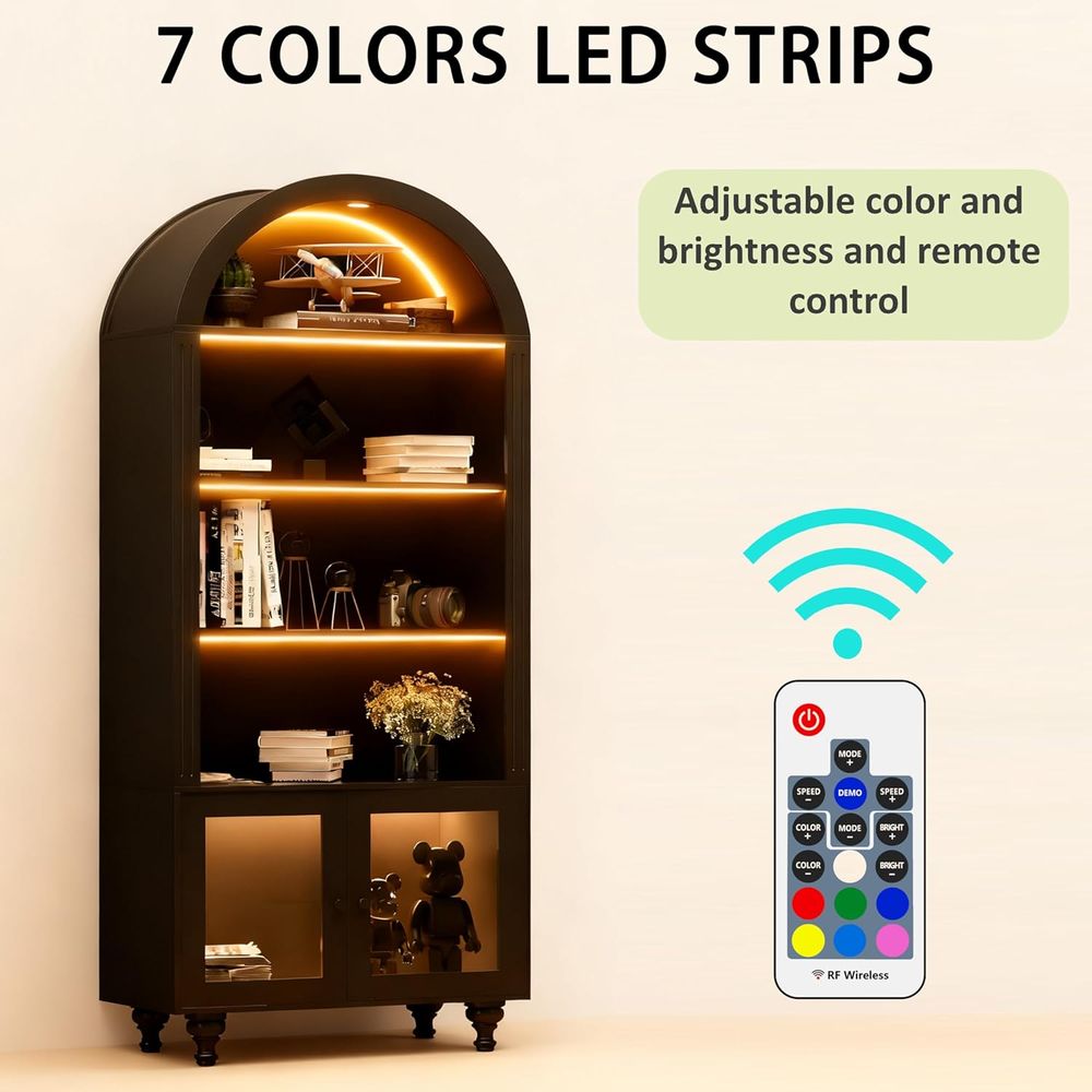 Wooden Arched Display Storage  - Glass Cabinet Display review and price