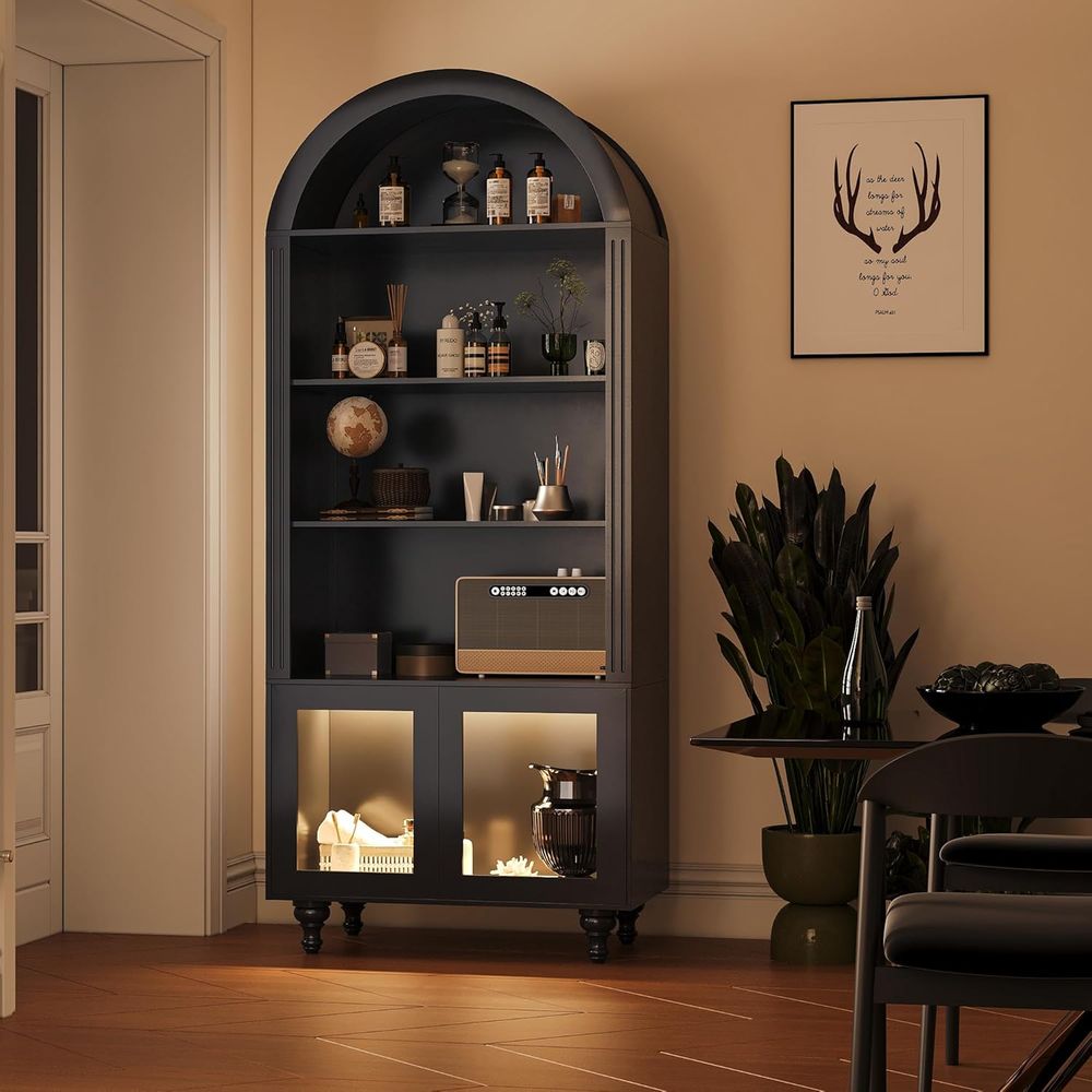 Wooden Arched Display Storage  - Glass Cabinet Display review and price